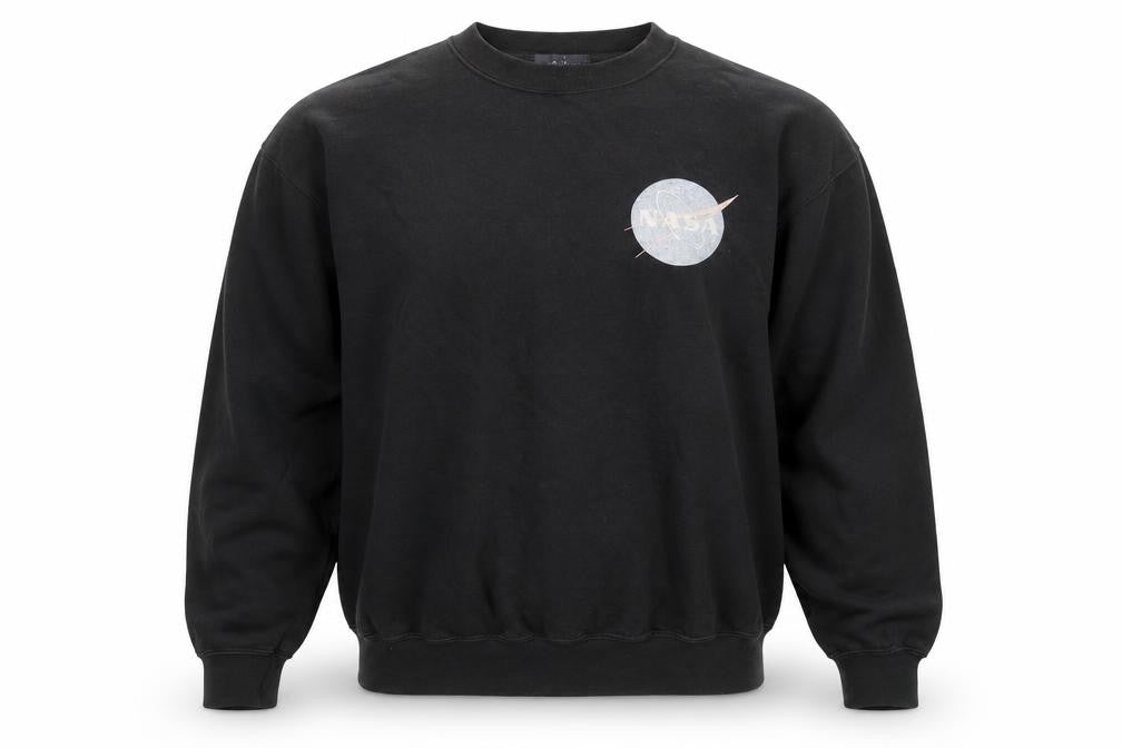 Topman Men's Black NASA Graphic Sweatshirt Size S Pullover Crew Neck