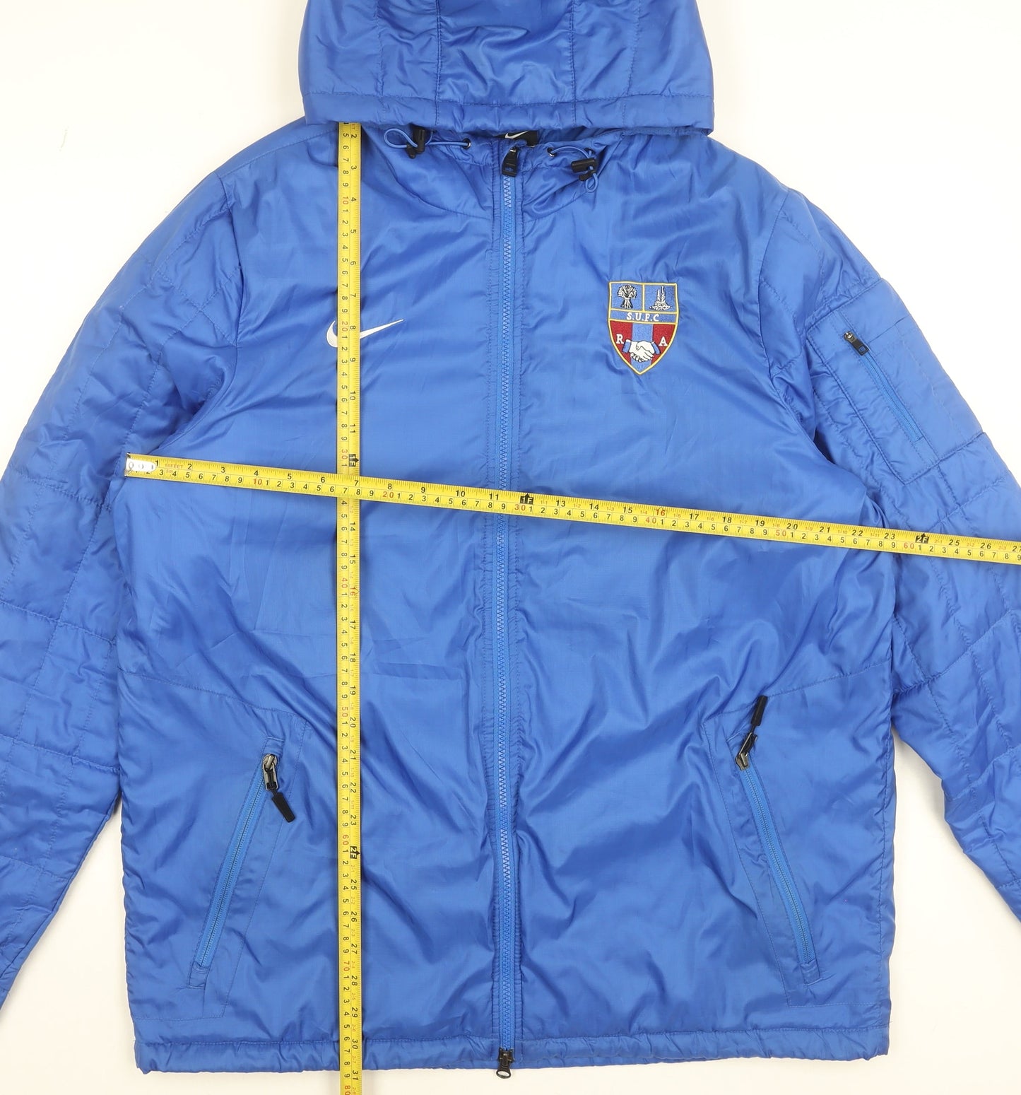Nike Men's Blue XL Hooded Puffer Jacket Sports Coat