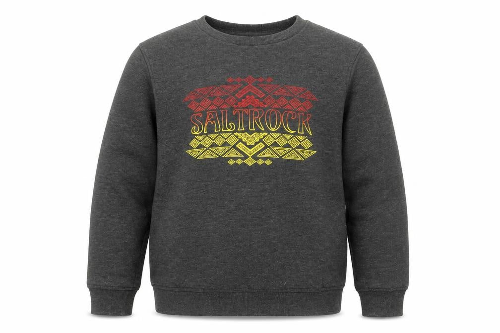 Front view of Saltrock boys’ grey graphic pullover sweatshirt 11-12 years