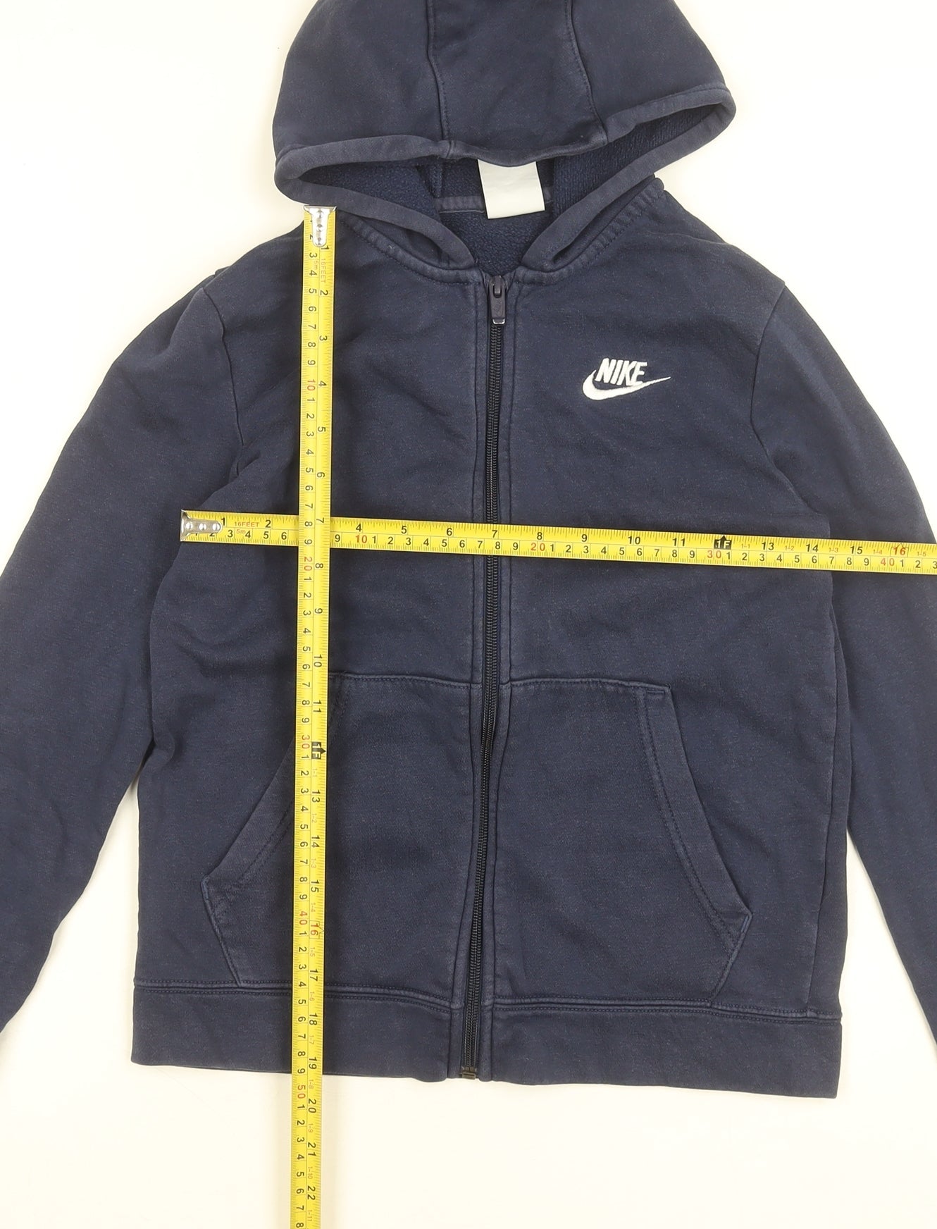 Nike Boys Blue Full Zip Hoodie Size M 137-147cm Cotton Blend