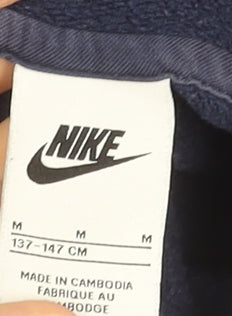 Nike Boys Blue Full Zip Hoodie Size M 137-147cm Cotton Blend