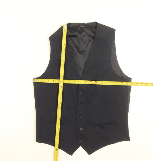Marks and Spencer Autograph Men's Grey Waistcoat 38 Chest Linen Blend