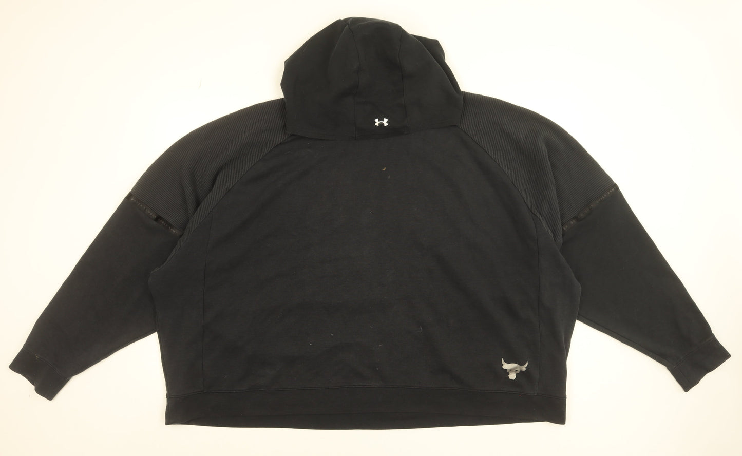 Under Armour Men’s Black Medium Pullover Hoodie Loose Fit Project Rock Gym Wear