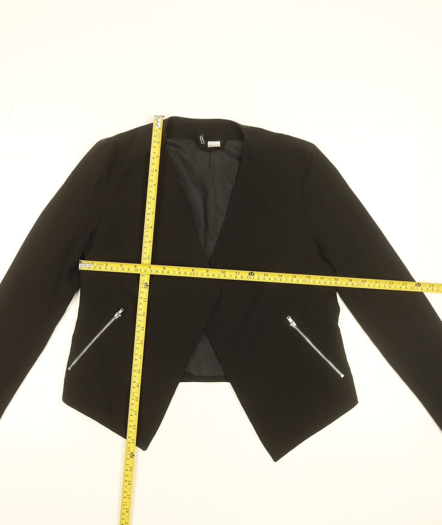 H&M Divided Women's Black Short Blazer Size 8 Regular Fit Lined