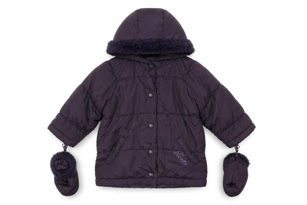 Next Unisex Baby Purple Hooded Puffer Jacket 9-12 Months Winter Coat
