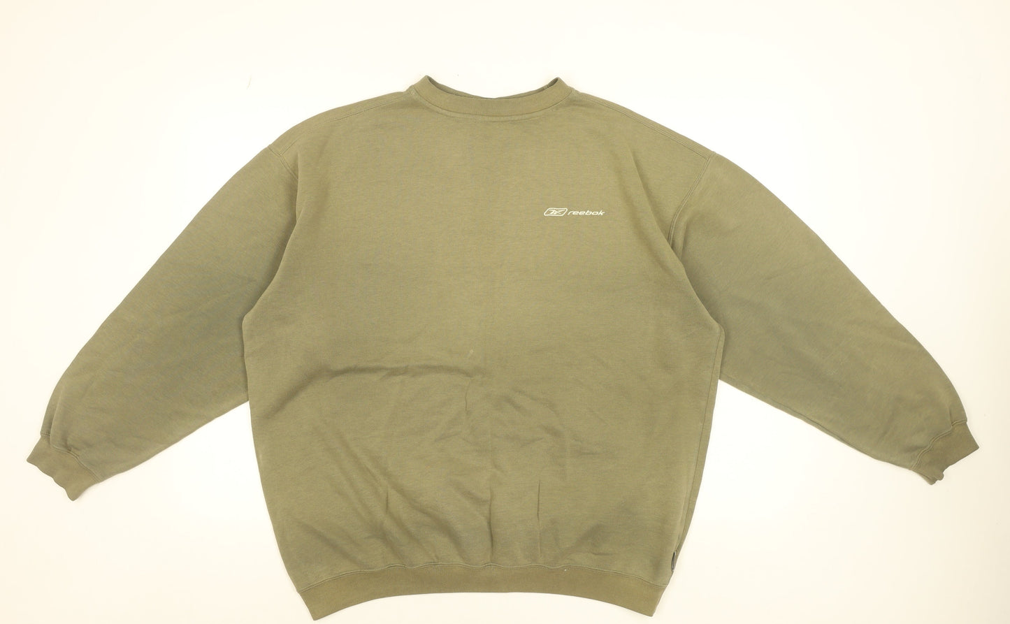 Reebok Men's Green Small Pullover Sweatshirt Crew Neck Sportswear