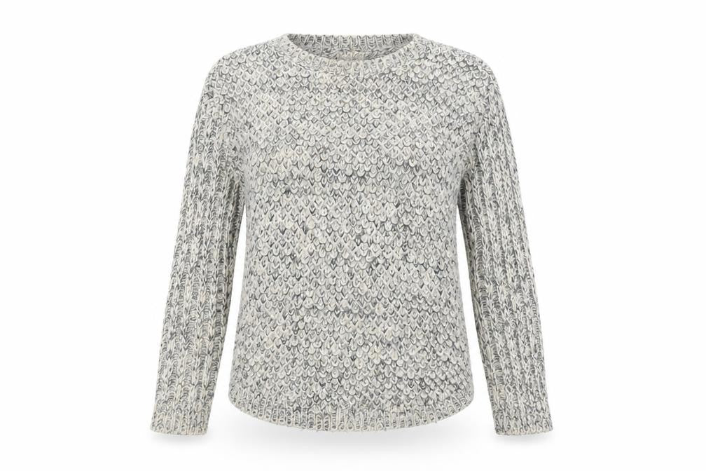 Marks and Spencer Women Grey Chunky Knit Wool Blend Pullover Jumper Size 8