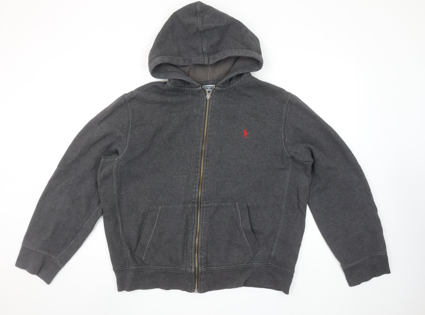 Polo Ralph Lauren Men's Grey Full Zip Hoodie XL Cotton Blend