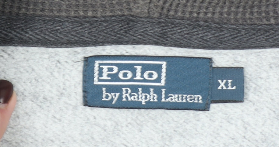 Polo Ralph Lauren Men's Grey Full Zip Hoodie XL Cotton Blend