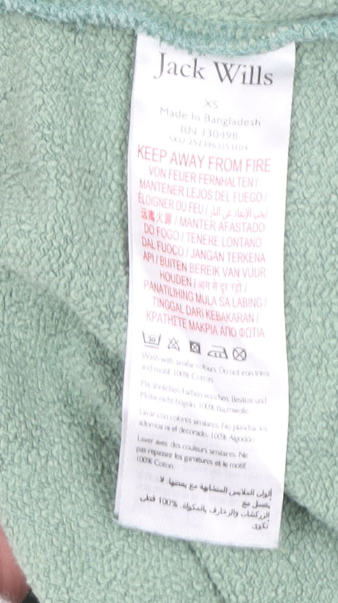 Jack Wills Mens Green XS Crew Neck Cotton Sweatshirt