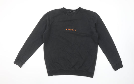 Mennace Men's Black Crew Neck Logo Sweatshirt Size S