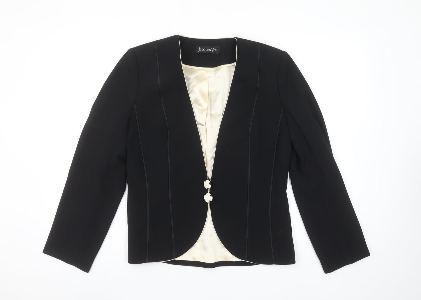 Jacques Vert Women's Black Tailored Blazer Size 10 Classic Formal Jacket