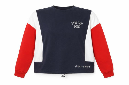 Primark Friends Navy Red Colourblock Women's XL Pullover Sweatshirt