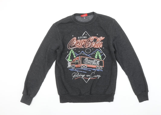 Primark Coca-Cola Christmas Sweatshirt Women XS Grey Pullover