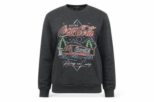 Primark Coca-Cola Christmas Sweatshirt Women XS Grey Pullover