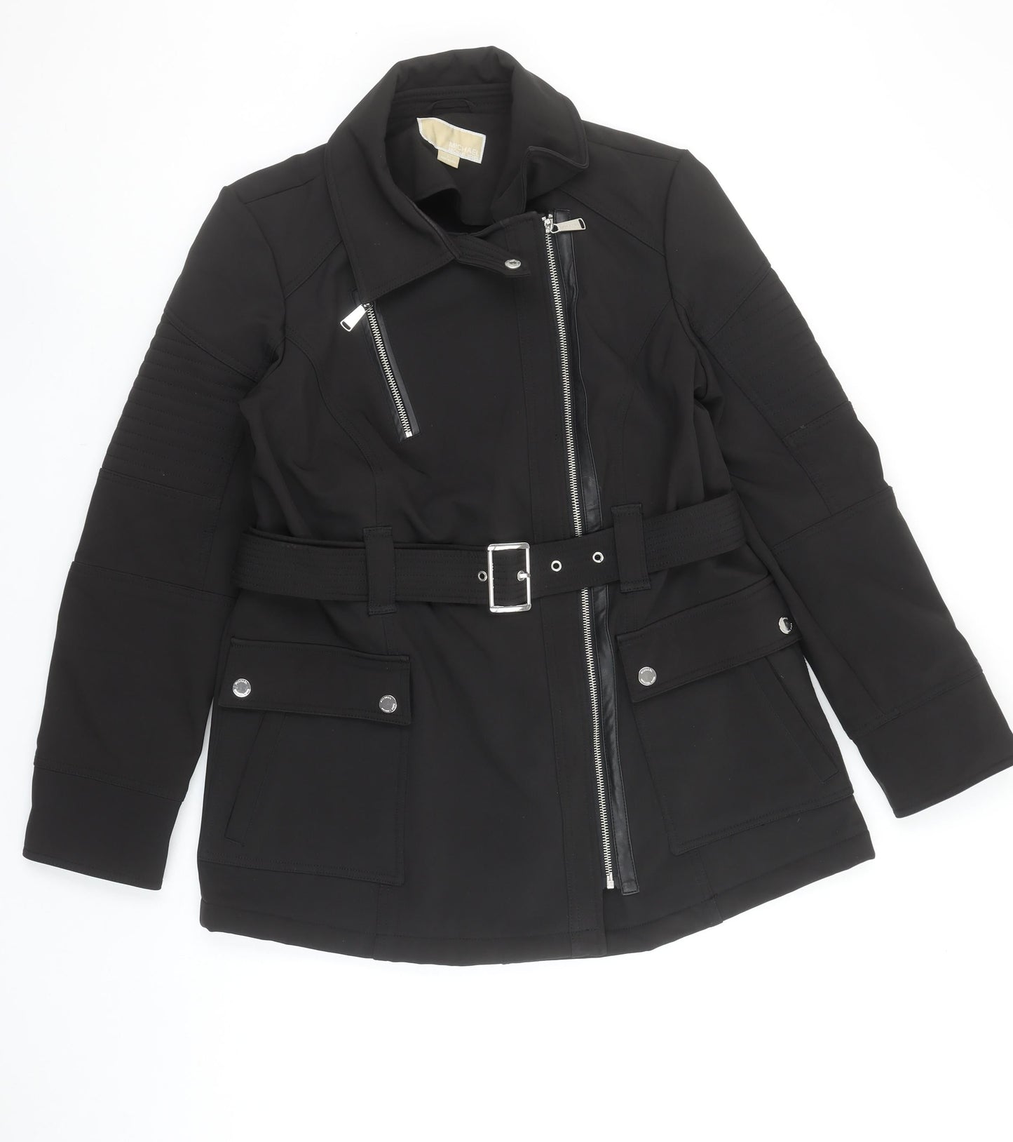 Michael Kors Women’s Black Belted Biker Jacket Size L