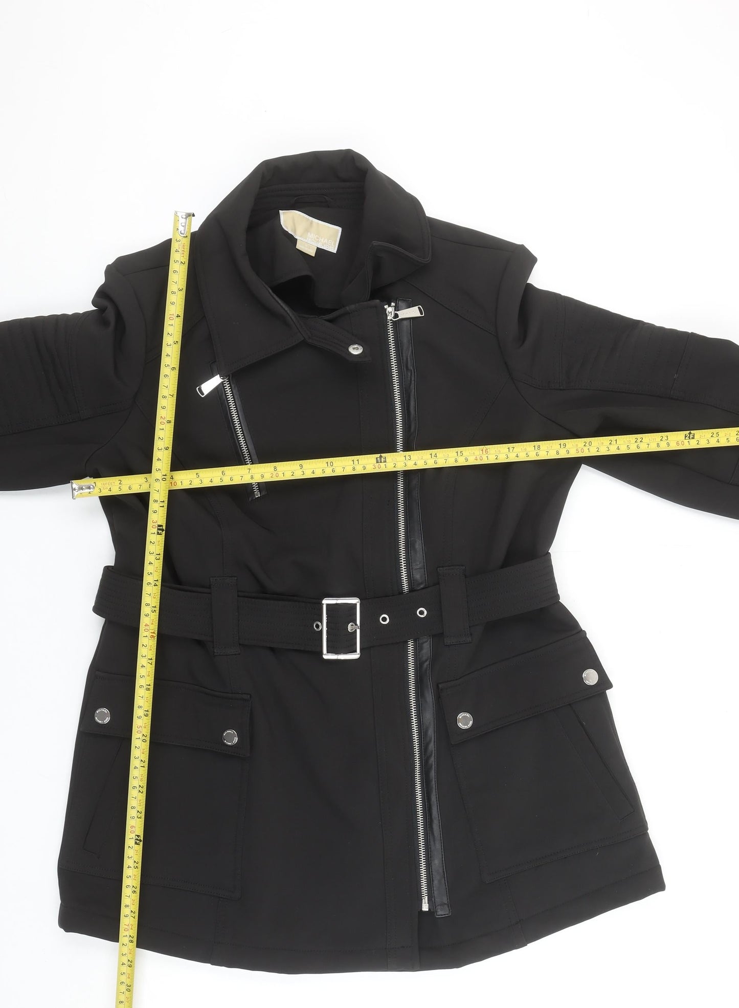 Michael Kors Women’s Black Belted Biker Jacket Size L