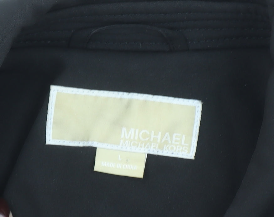 Michael Kors Women’s Black Belted Biker Jacket Size L