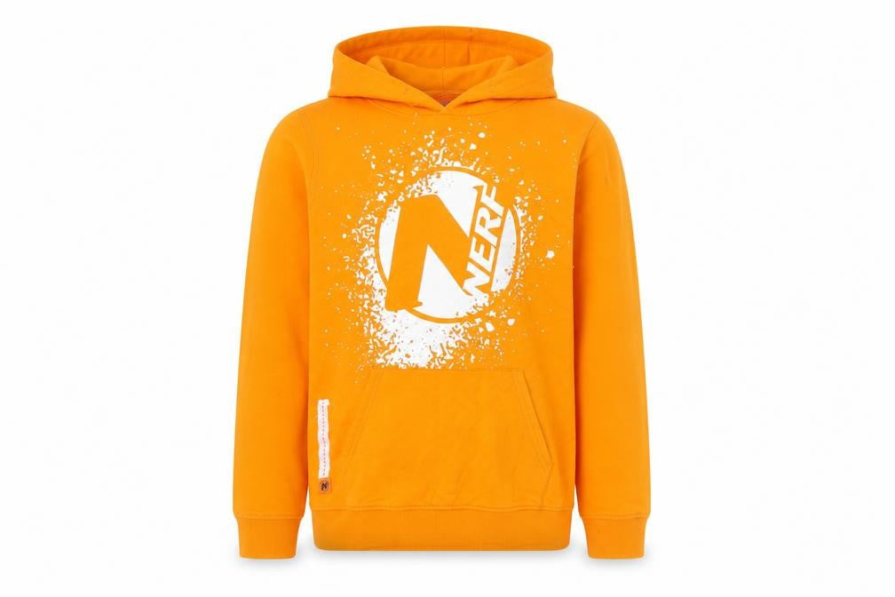 Nerf Boys Orange Pullover Hoodie 10-11 Years Graphic Print Cotton