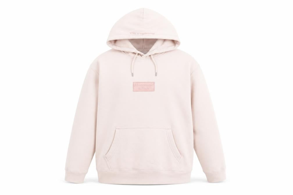 Womens UK S Regular Abercrombie & Fitch Beige Pullover Hoodie