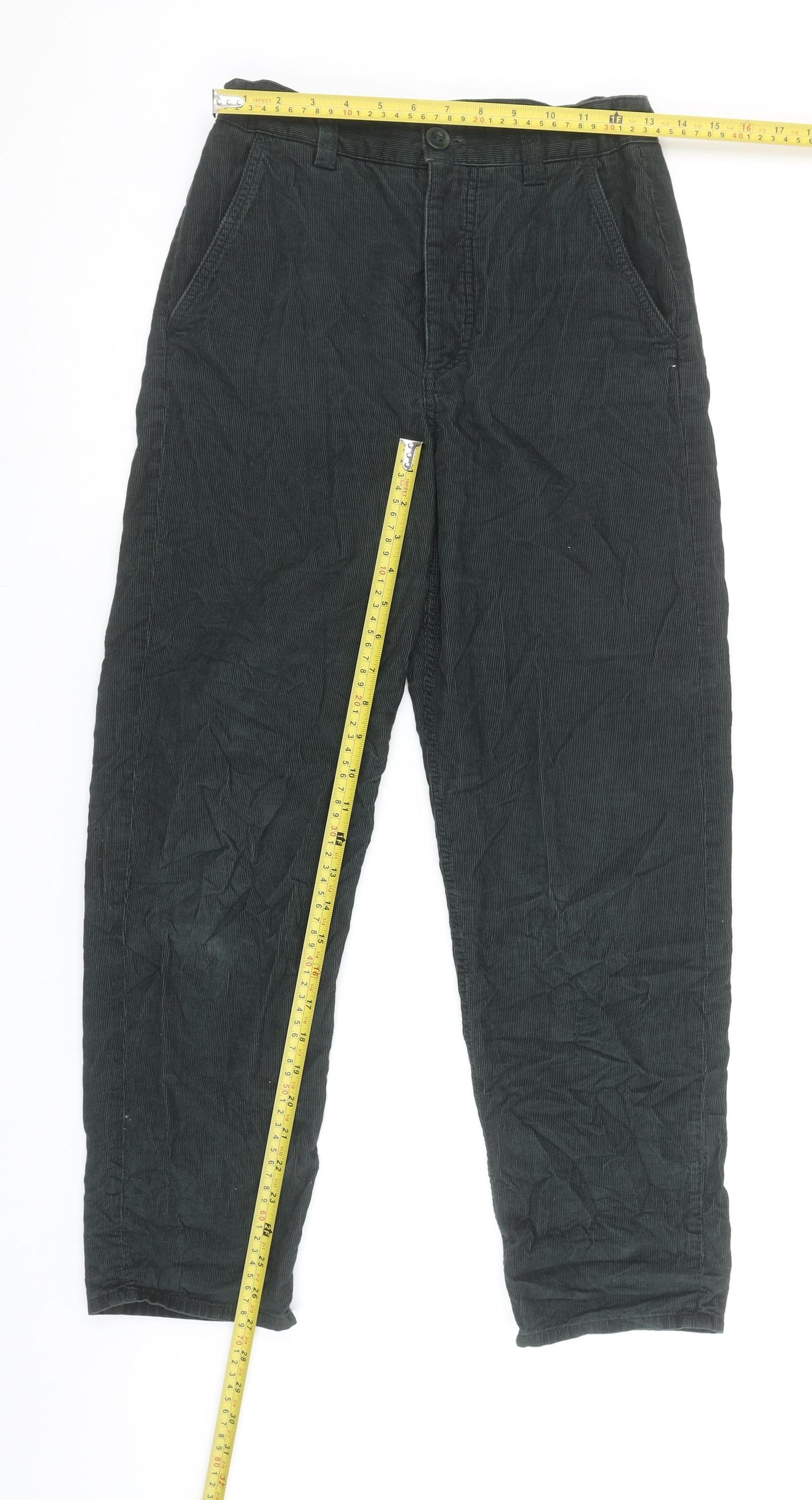 COS Womens Black Corduroy Chino Trousers Size 4 Straight Leg