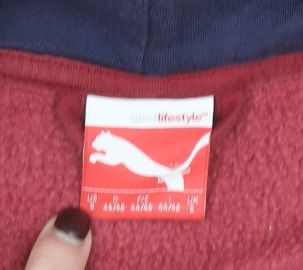 Puma Men's Red Full Zip Hoodie Sweatshirt Size L Cotton Blend