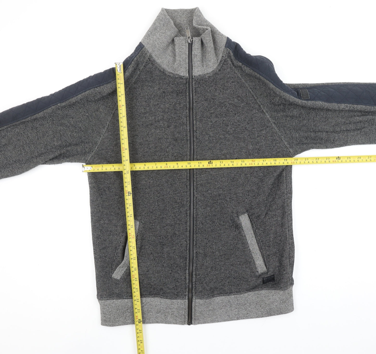 Firetrap Men's Grey Full Zip Mock Neck Sweatshirt M