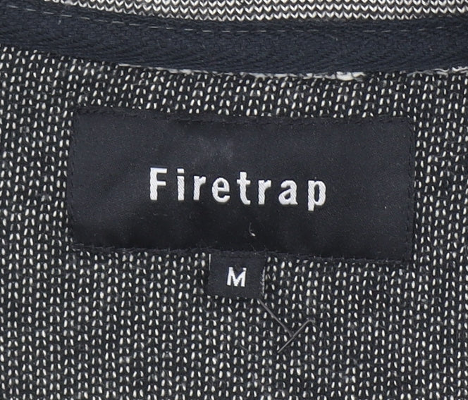 Firetrap Men's Grey Full Zip Mock Neck Sweatshirt M