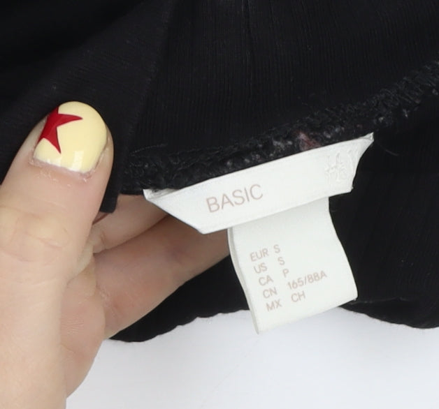 H&M Women's Black Sleeveless High Neck Bodycon Midi Dress S