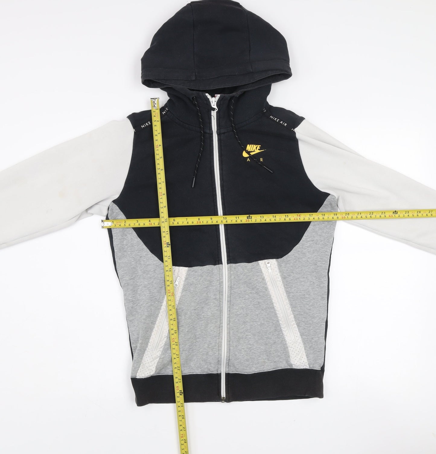 Nike Men’s XS Black Grey White Full Zip Hooded Jacket