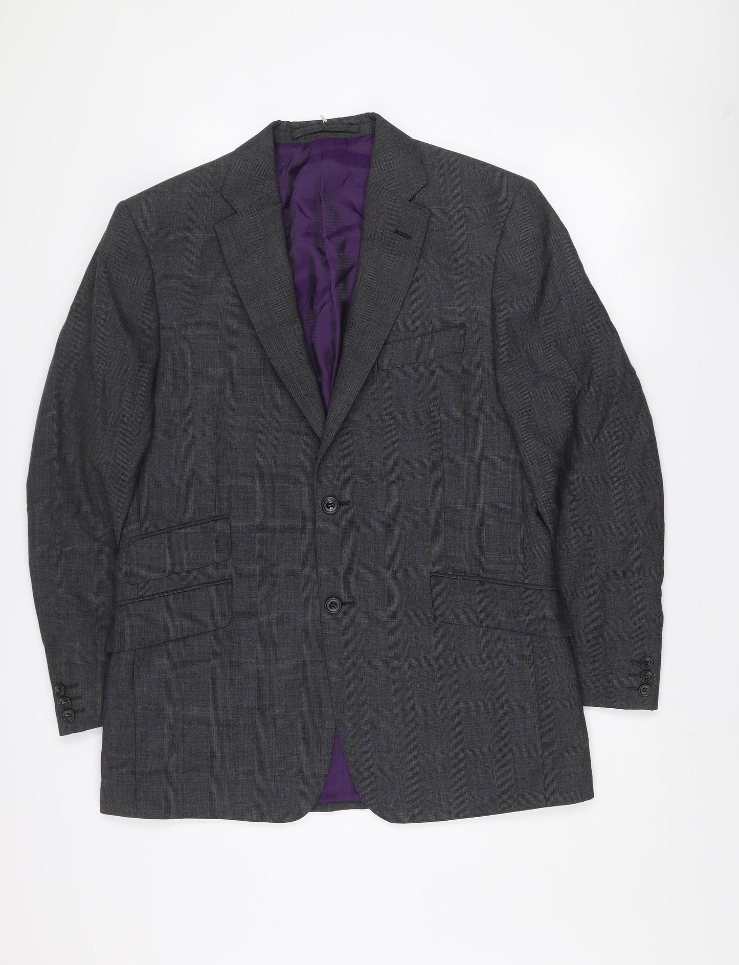 Marks and Spencer Men's Grey Wool Blazer Jacket Medium 40in Classic Fit