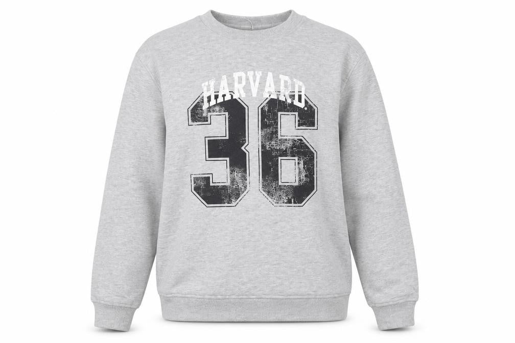 Harvard Grey Graphic Print Sweatshirt by Tu Women’s Size 10