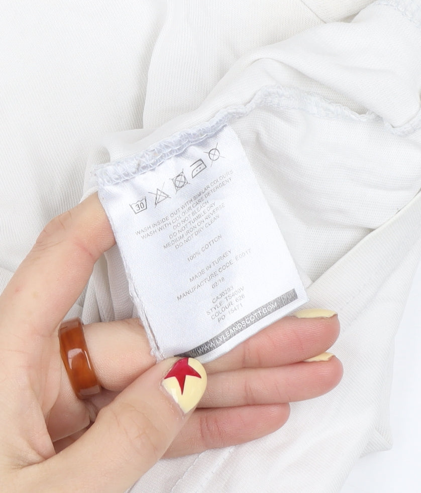 Lyle & Scott Men's White Cotton Crew Neck Short Sleeve T-Shirt Size S