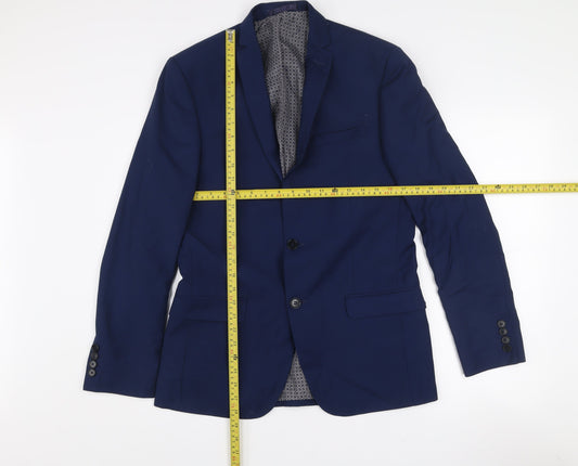 Limehaus Men's Blue 38R Regular Fit Single-Breasted Blazer