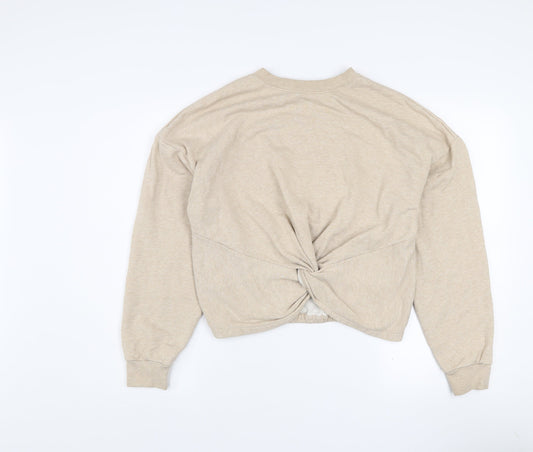 FRAME Womens Beige Oatmeal Heather Cotton Twist Back Sweatshirt M