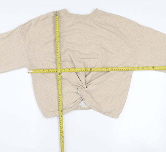 FRAME Womens Beige Oatmeal Heather Cotton Twist Back Sweatshirt M