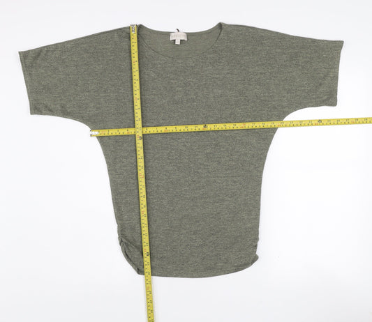 Apricot Women’s Grey Short Sleeve Boat Neck Basic T-Shirt M
