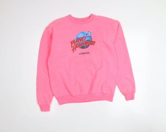 Planet Hollywood Pink Crew Neck Sweatshirt Women XL London Graphic