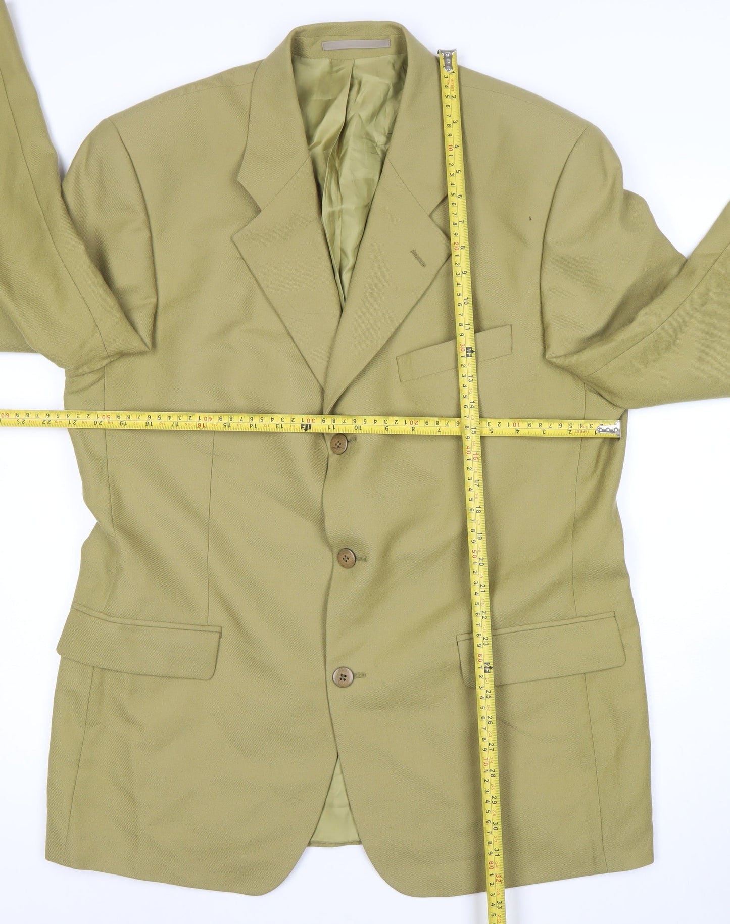 Douglas For Men Beige 42R Wool Single-Breasted Blazer Jacket