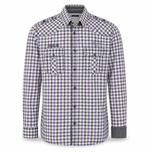 Jack & Jones Men’s Purple Check Long Sleeve Button-Up Shirt Size L