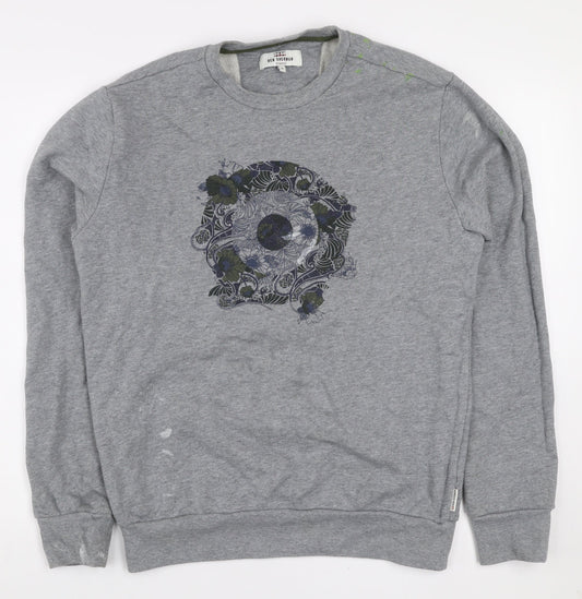 Ben Sherman Men’s Grey Graphic Skull Crew Neck Sweatshirt Size M