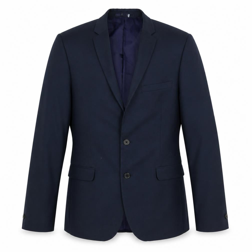 Front view of Red Herring Men's Navy Blue 38L Slim Fit Two-Button Blazer