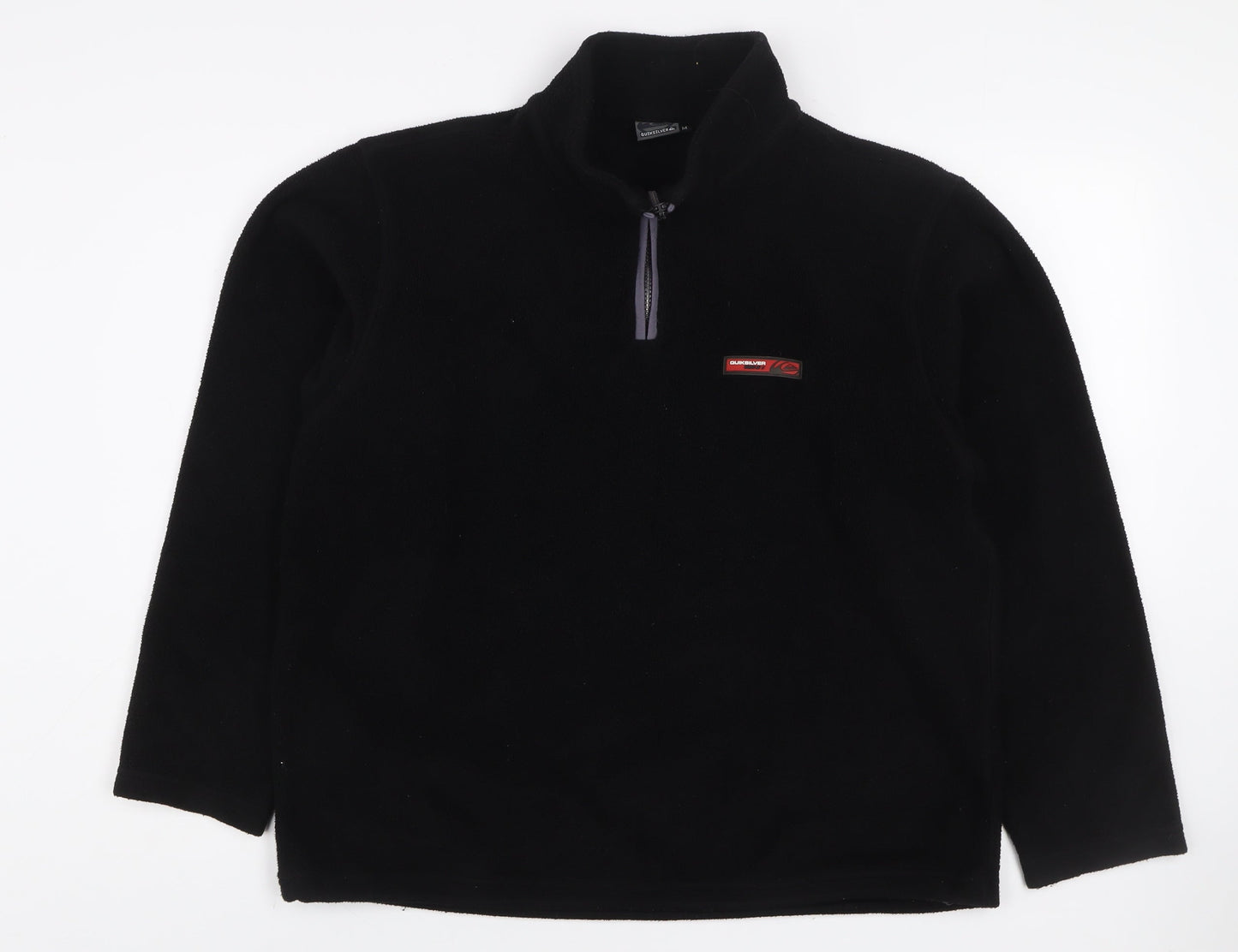 Quiksilver Mens Black Fleece 1/4 Zip Pullover Sweatshirt M