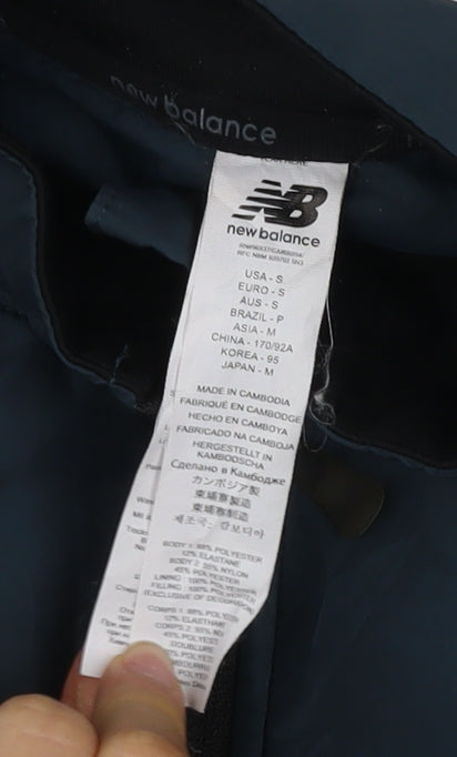 New Balance Men's Black Blue Windbreaker Jacket S Reflective Sportswear