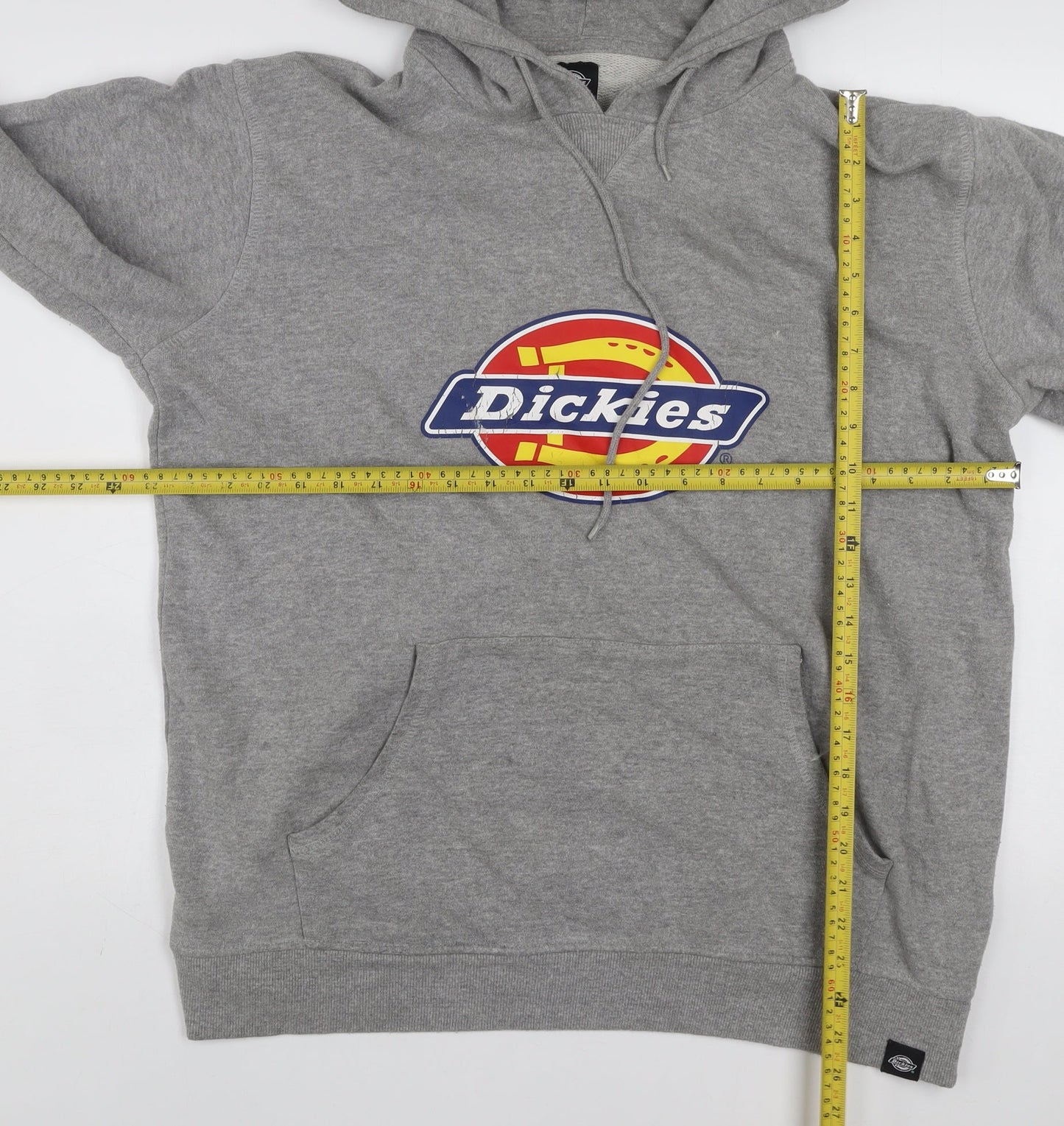 Dickies Men’s Grey XL Pullover Hoodie with Logo and Pocket