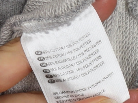 Dickies Men’s Grey XL Pullover Hoodie with Logo and Pocket