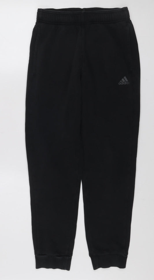 Adidas Women Black L Jogger Sweatpants Elastic Waist Pockets