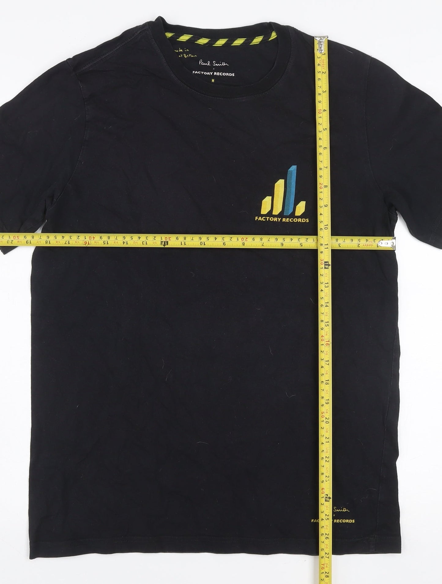 Paul Smith Men’s Black Factory Records Cotton Crew Neck T-Shirt M