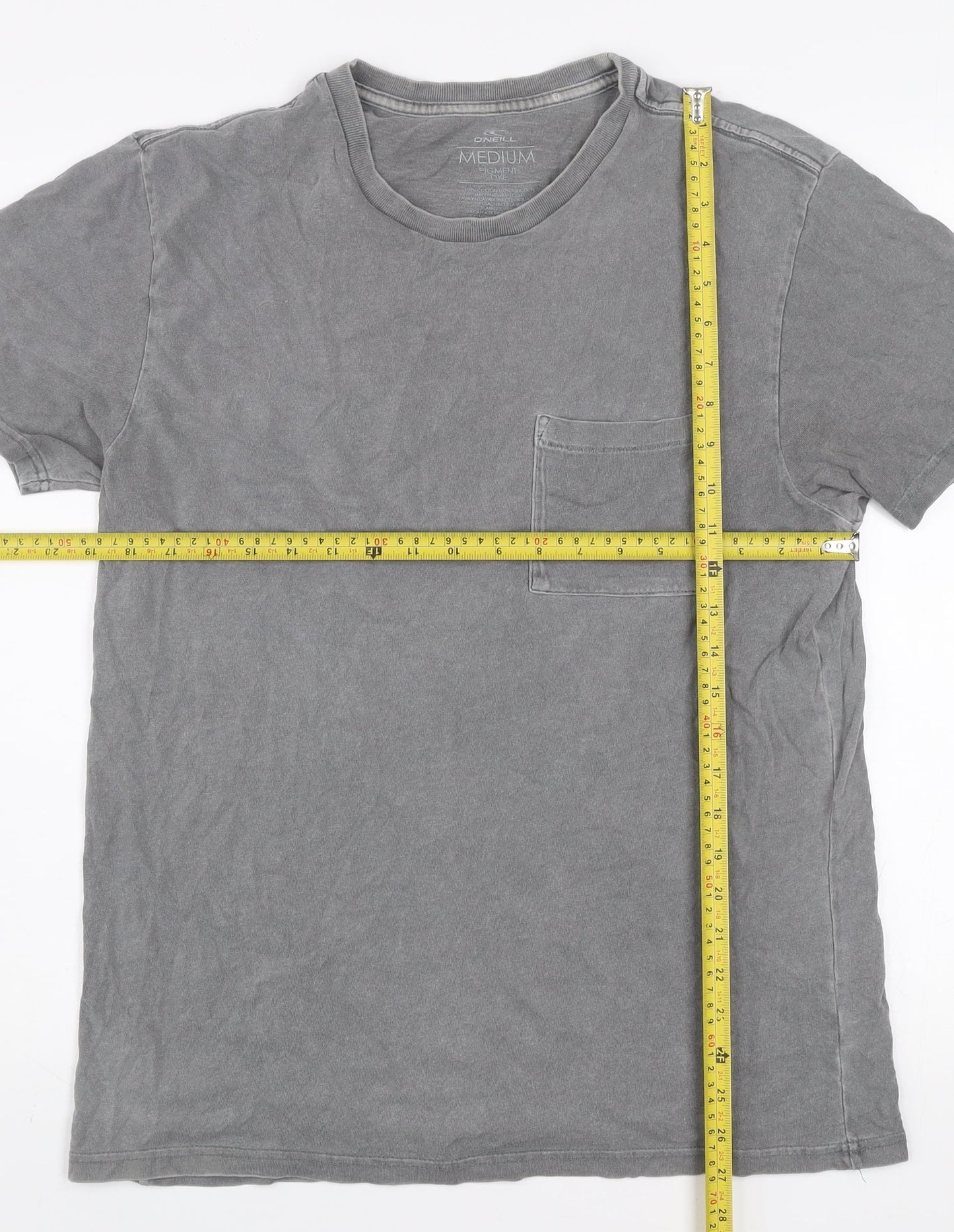 O'Neill Men Grey Cotton Crew Neck Short Sleeve Pocket T-Shirt Medium