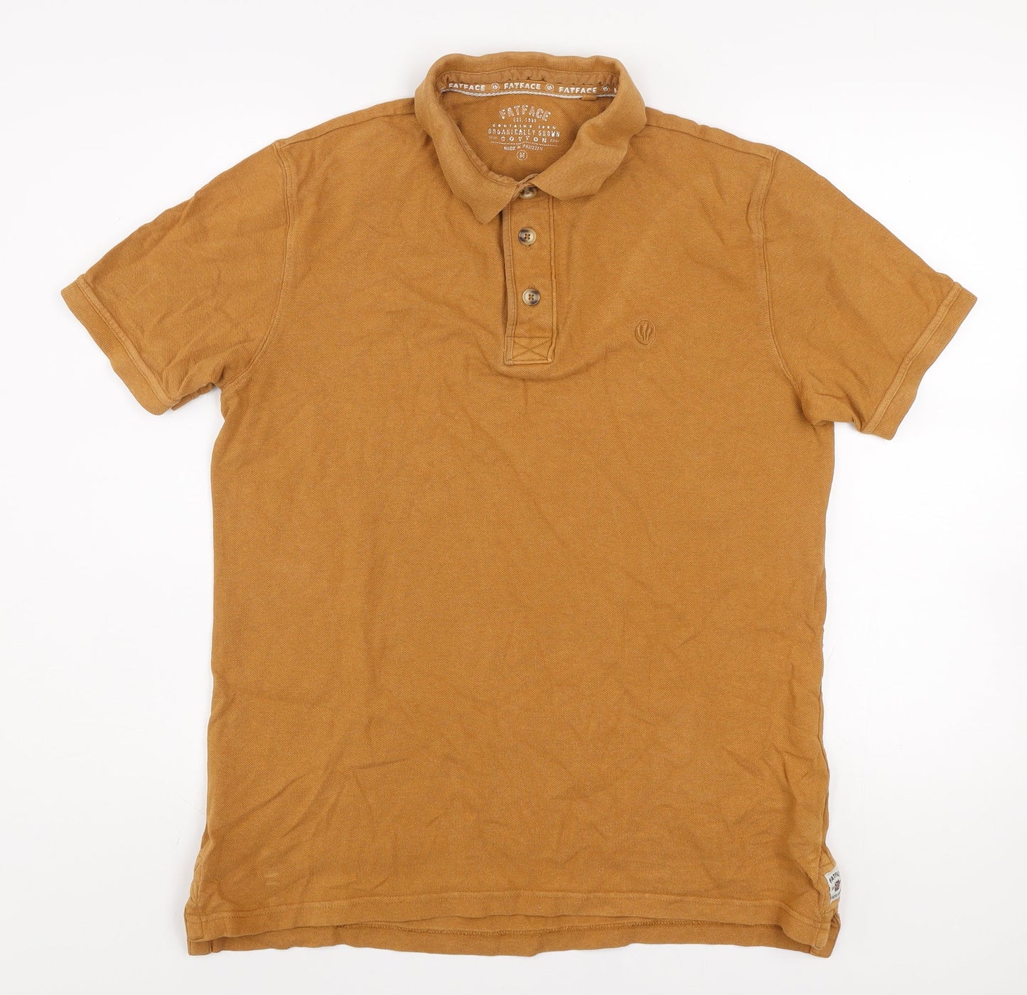 FatFace Men's Brown Cotton Polo Shirt M Regular Fit